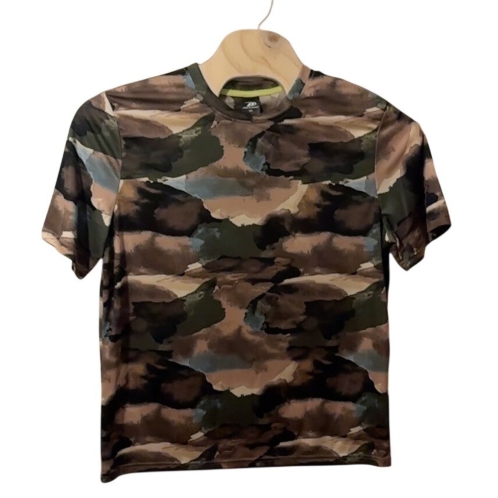 Pro Player T-Shirt Mens Large Multicolor Excellent Abstract Camo Performance Tee